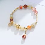 Buddha Stones Colorful Rutilated Quartz Cat Eye Zircon Auspiciousness Bead Bracelet Bracelet BS 3