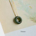 Buddha Stones Natural Round Jade Peace Buckle Luck Abundance Necklace Pendant Necklaces & Pendants BS Cyan Jade 16mm
