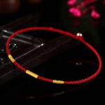 Buddha Stones 999 Gold Bead Handmade Four Thread Wishful Knots Braided Protection Bracelet Bracelet BS 3
