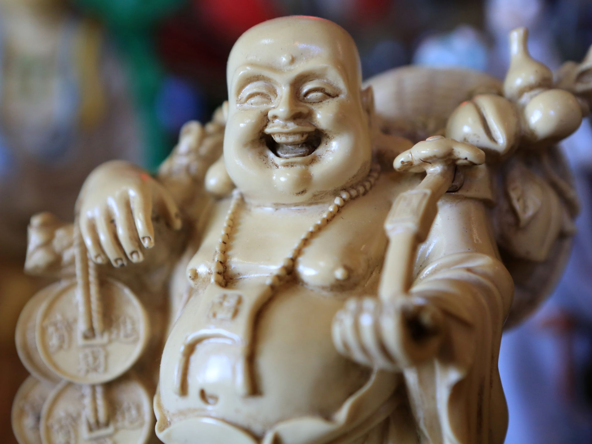 Buddha Stones Good Luck Laughing Buddha Necklace Necklaces & Pendants BS 5