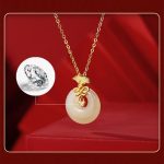 Buddha Stones 925 Sterling Silver Natural Hetian Jade Carnation Flower Prosperity Necklace Pendant Necklaces & Pendants BS 3