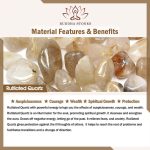 Buddha Stones Strawberry Quartz Rutilated Quartz Fluorite Flower Healing Bracelet Bracelet BS 23