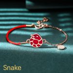 Buddha Stones 925 Sterling Silver Color-changing Chinese Zodiac Luck Protection Red String Chain Bracelet Bracelet BS Snake(Wrist Circumference 14-15cm)
