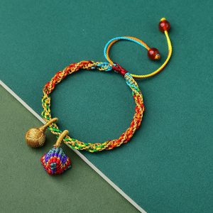 Buddha Stones Colorful Rope Luck Handcrafted Zongzi Charm Bracelet Bracelet BS Zongzi Colorful Rope Adult(Wrist Circumference 16-19cm)