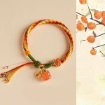 Buddha Stones Persimmon Red Agate Strength Reincarnation Knot Braid String Bracelet Bracelet BS main