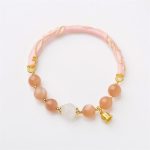 Buddha Stones Sun Stone Golden Silk Jade Lily of the Valley Charm Positive Bracelet Bangle Bracelet Bangle BS 8