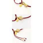 Buddha Stones Handmade Peach Blossom Rosette Bow Knot Fu Character Charm Luck Fortune Red Rope Bracelet Bracelet BS 9