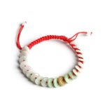 Buddha Stones Natural Round Jade Luck Red String Protection Bracelet Bracelet BS 4