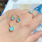 Buddha Stones 925 Sterling Silver Plated Gold Turquoise Protection Ring Earrings Necklace Pendant Set Bracelet Necklaces & Pendants BS 7