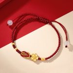 Buddha Stones Handmade 925 Sterling Silver Cherry Blossoms Sakura Chalcedony Luck Bracelet Bracelet BS 3