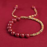 Buddha Stones Natural Cinnabar King Kong Knot Blessing String Bracelet Bracelet BS Cinnabar Multicolored String 8mm