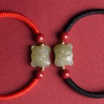 Jade Cinnabar Lucky Tiger String Bracelet