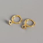 Buddha Stones 925 Sterling Silver Evil Eye Blessing Protection Stud Earrings Earrings BS Gold