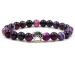 Indian Agate Green Agate Dog Paw Positive Calm Bracelet Bracelet BS Purple Agate (Protection ♥ Courage)