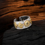 Buddha Stones 925 Sterling Silver Vintage Tang Dynasty Flower Design Luck Ring Ring BS 3