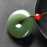 Buddha Stones Natural Round Jade Peace Buckle Prosperity Necklace String Pendant Necklaces & Pendants BS 8