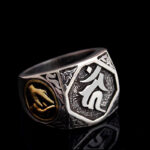 Buddha Stones 925 Sterling Silver Sanskrit Design Carved Protection Adjustable Ring Ring BS 19