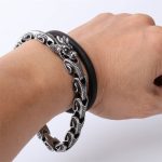 Buddha Stones Dragon Titanium Steel Luck Bracelet Bangle Bracelet Bangle BS 3