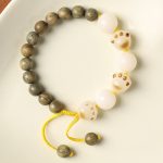 Buddha Stones Natural Green Sandalwood Bodhi Seed Cat Paw Claw Cure Bracelet Bracelet BS 2