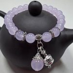 Buddha Stones Vintage Crystal Chalcedony Stone Energy Beaded Bell Charm Bracelet Bracelet BS 10