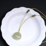 Buddha Stones Natural Hetian Jade Small Bag Pattern Prosperity String Necklace Pendant Necklaces & Pendants BS 2