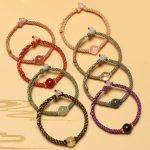 Buddha Stones Handmade Red Agate Amethyst Golden Rutilated Quartz Pink Crystal Bead Calm Braided Bracelet Bracelet BS main