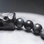 Buddha Stones Black Rutilated Quartz Ebony Wood White Crystal Success Couple Bracelet Bracelet BS 11