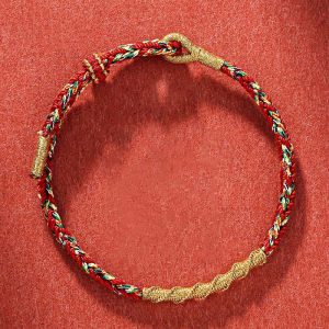 Buddha Stones Handmade Chinese Zodiac Natal Buddha Protection Strength Braided String Bracelet Bracelet BS Rabbit-Manjushri Bodhisattva(Wrist Circumference 14-19cm)