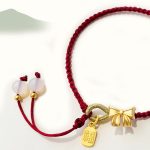 Buddha Stones Handmade Peach Blossom Rosette Bow Knot Fu Character Charm Luck Fortune Red Rope Bracelet Bracelet BS 6