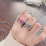 Buddha Stones 925 Sterling Silver Koi Fish Lotus Flower Prosperity Ring 5
