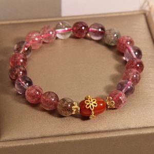 Buddha Stones Natural Super Seven Crystal Red Agate Positivity Bracelet Bracelet BS main