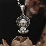 Buddha Stones 999 Sterling Silver Meditation Buddha Lotus Serenity Necklace Pendant Necklaces & Pendants BS Buddha Symbol(Compassion♥Serenity)