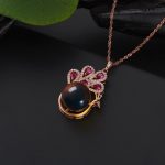 Buddha Stones Peacock Amber Fortune Love Necklace Pendant Ring Necklaces & Pendants BS 1