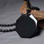 Buddha Stones Black Obsidian Stone Yin Yang Pendant Necklace Necklaces & Pendants BS 6