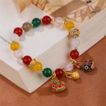 Buddha Stones Gold Swallowing Beast Family Various Agate Crystal Success Bracelet Bracelet BS 5