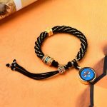 Buddha Stones Tibet Handmade Five God Of Wealth Luck Thangka Amulet Prayer Wheel Flower Charm Weave String Bracelet Bracelet BS Black(Wrist Circumference 14-19cm)