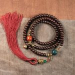 Buddha Stones 108 Mala Beads Natural Tibet Purple Bodhi Seed Auspiciousness Bracelet Mala Bracelet BS 8mm