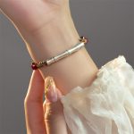 Buddha Stones 999 Sterling Silver Luck Bamboo Attract Fortune Colorful Red Rope Bracelet Bracelet BS 4