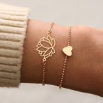 Buddha Stones 2Pcs Lotus Flower Love Heart Enlightenment Bracelet Bracelet BS 2