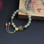 Buddha Stones 925 Sterling Silver Jade Luck Flower Butterfly Bracelet Bracelet BS 3