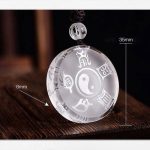 Buddha Stones Taoism Five Sacred Mountains Yin Yang Symbol Liuli Crystal Balance Necklace Pendant Key Chain Necklaces & Pendants BS 7