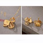 Buddha Stones 925 Sterling Silver Plated Gold Hetian Jade Luck Shamrock Clover Necklace Pendant Earrings Bracelet Necklaces & Pendants BS 8