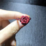 Buddha Stones Garnet Cinnabar Lucky Bead PiXiu Om Mani Padme Hum Rose Protection Ring Ring BS 17