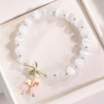 Buddha Stones Cat's Eye Green Aventurine Blue Chalcedony Pink Crystal Peace Orchid Charm Bracelet Bracelet BS Cat's Eye&Pink Crystal