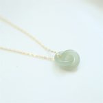 Buddha Stones 925 Sterling Silver Natural Double Peace Buckle Hetain Jade Luck Necklace Pendant Necklaces & Pendants BS 1