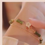 Buddha Stones 14k Gold Plated Copper Peridot Bamboo Flower Wealth Double Layer Bracelet 4