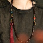 Buddha Stones 108 Mala Beads Natural Tibet Purple Bodhi Seed Auspiciousness Bracelet Mala Bracelet BS 10