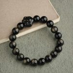 Buddha Stones Gold Sheen Obsidian Silver Sheen Obsidian Lovely Paw Lucky Cat Protection Bracelet Bracelet BS Gold Sheen Obsidian Cat Claw 10mm