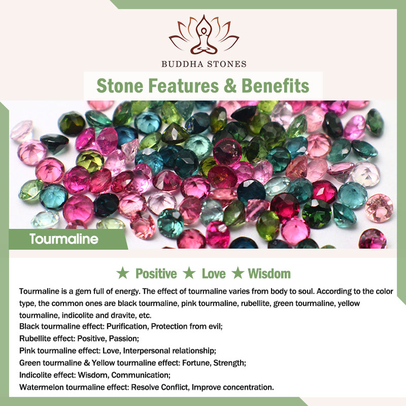 Buddha Stones Natural Tourmaline Positive Love Ring Ring BS 1