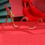 Buddha Stones 999 Sterling Silver Handcrafted Dragon Luck Eight Thread Knot Red String Braided Bracelet Bracelet BS 1